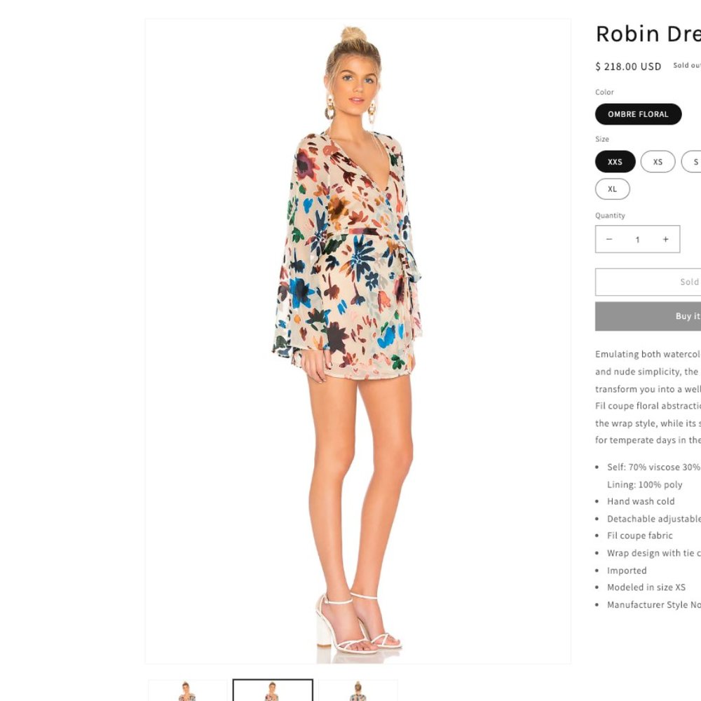 TULAROSA Robin Dress, Multicolored, Size XS